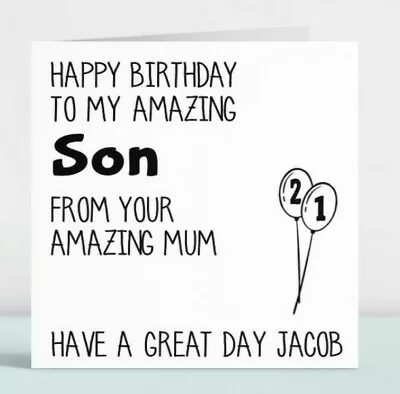 Personalised Funny Happy Birthday Card Gift For Him To My Amazing Son 169 Love  • £3.49