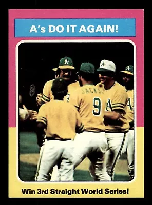 1975 Topps Baseball #466 A's Do It Again Jackson NM/MT *d6 • $25