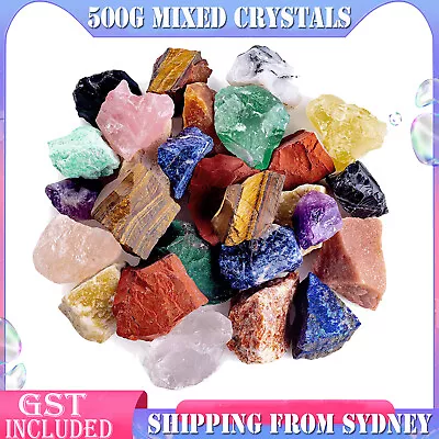 500G Mixed Rough Raw Crystal Gemstone Chunks Natural Raw Minerals Bulk Lot Decor • $22.99