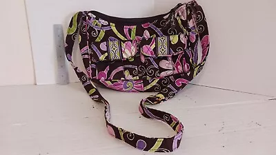 Vera Bradley Purple Punch Retired Crossbody Handbag Shoulder Bag Purse Flowers • $18