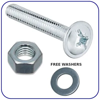 £0.99 • Buy Bolts And Nuts M3 M4 M5 M6 Machine Screws Flanged Zinc Plated Free Washers