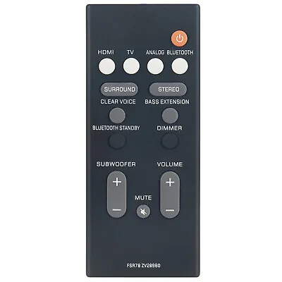 FSR78 ZV28960 Remote Control For Yamaha YAS-106 YAS-106BL YAS106 SoundBar System • $29.99