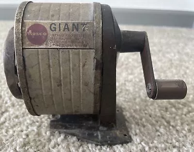 Vintage Apsco Giant 6 Hole Manual Hand-Crank School Desk Mount Pencil Sharpener • $18.99