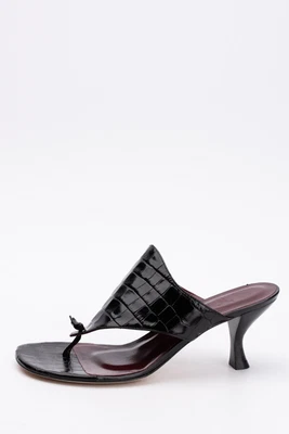 $55.14 • Buy RRP€220 STAUD KEITH Leather Thong Sandals US10 EU40 UK7 Embossed Croc Pattern