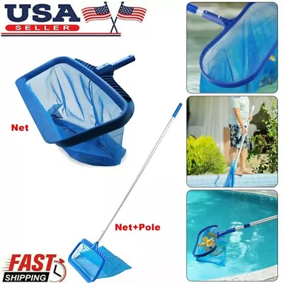 Pool Skimmer Leaf Rake Net Or Net+Pole Cleaning Swimming Pool Fine Mesh Netting • $20.99