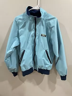 Vintage LL BEAN Bomber Jacket Mens Large Lined Jacket USA 80s 90s Blue • $39.99