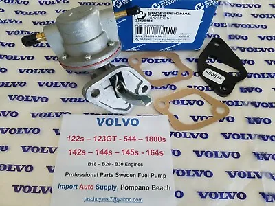 Volvo P1800S - 122S - 544 - 140's - 164S  B18 - B20 Fuel Pump & Spacer W/Gaskets • $69.85