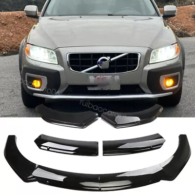 For Volvo C40 Xc70 Xc60 Xc90 Front Bumper Lip Spoiler Splitter Black Gloss • $66.49