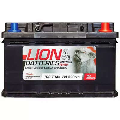 100 12V Car Battery 3 Year Guarantee 70AH 620CCA 0/1 B13 Spare - Lion 444771001 • £64.95