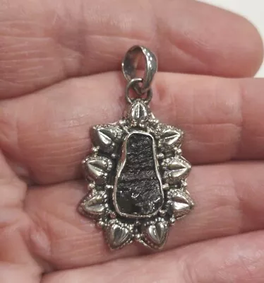 Sterling Silver925 Moldavite Stone Pendant  Q70 • $4.25