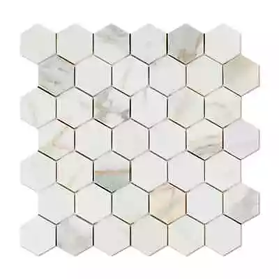 Calacatta Gold 2 X 2 Hexagon Mosaic Backsplash Wall Tile • $8.99