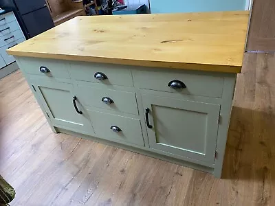 Solid Wooden Painted Solid Kitchen Island With Worktop (Bespoke Made To Measure) • £1199