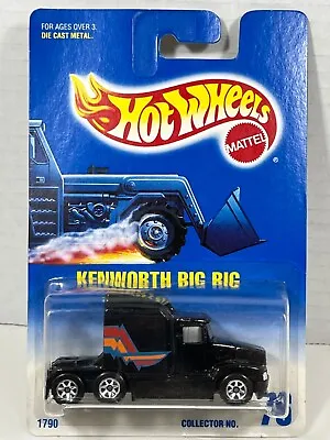  Hot Wheels 1995 Kenworth Big Rig Black Vintage Carded • $11.99