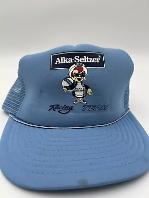 ALKA-SELTZER Racing Team Vintage 80s 90s Trucker Hat Speedy Blue Snapback  • $21.60