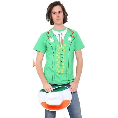 Mens Printed Irish St Patrick's Print Day T Shirt Stag Do Fancy Dress Shirts • £7.20
