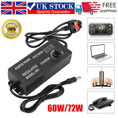 Electrical Power Supply Adapter Charger Variable Voltage Adjustable 3V-24V AC/DC • £10.99