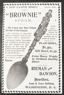 1895Vtg Print Ad~Palmer Cox BROWNIE Sterling Silver Collector Child Easter Spoon • $9.95