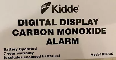 Kiddie DIGITAL DISPLAY CARBON MONOXIDE ALARM Model K5DCO • £16.99