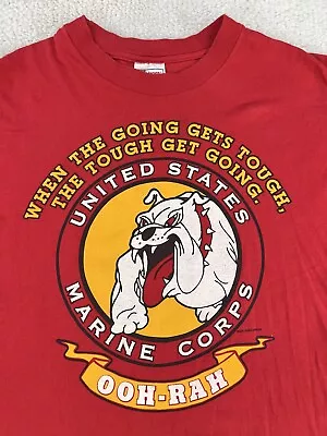 Vtg USMC United States Marine Corps Bulldog T-Shirt 90s Ooh-Rah Mens Size Medium • $19.34