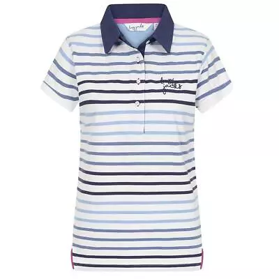 Lazy Jacks Womens LJ22 Striped Cotton Polo Top Twilight Sizes UK 8 To UK 20 • £41.99
