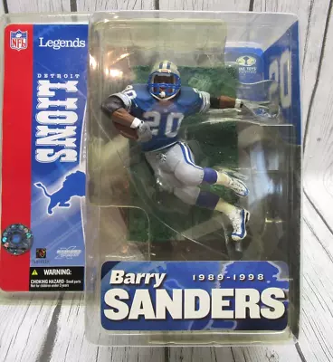 BARRY SANDERS- Detroit Lions Mcfarlane Legends Action Figure 2005 NEW SEALED • $32.95