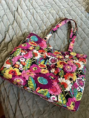 VERA BRADLEY Vera  Va Va Bloom Bright XL Tote Zipper Close Floral  Bag Pockets • $35