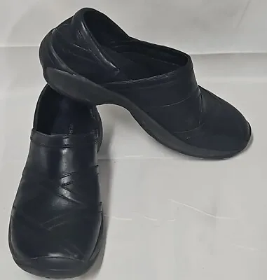 Merrell Encore Eclipse Smooth Black Women Size 9 Slip On Loafer Shoes Casual EUC • $26.95