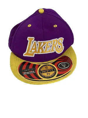 LA Lakers Snap Back Cap Hat Yellow And Purple One Size • £13.61