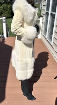 Copenhagen Fur Real Pearl Mink With Fox Fur Trim XS Not Lynx Sable Chinchilla • $3500