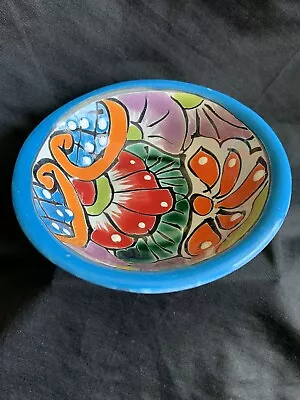 Vintage Mexico Talavera Pottery Salsa Bowl 5” Signed • $9