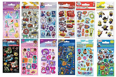 Childrens Character Fun Stickers 6 Sheets Party Pack Loot Bag Fillers • £2.09