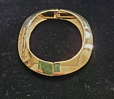 Vintage Gold Tone Hinged Bangle Cuff Bracelet Unique Shape • $19.99