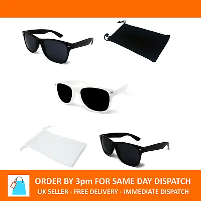 £4.39 • Buy Classic Retro 80s Fashion Wayfare Sunglasses Black White Unisex Mens UV400 
