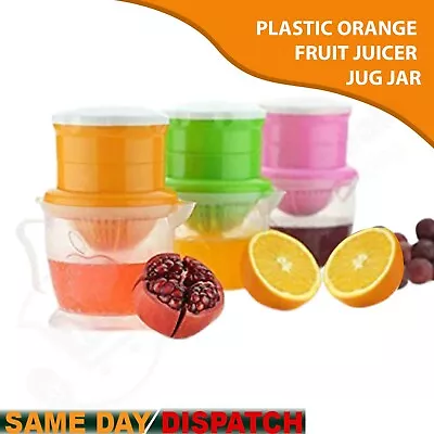 Fruit Juice Maker Jar Manual Hand Press Kitchen Orange Lemon Squeezer  Juicer • £5.85
