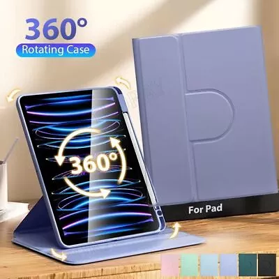 360° Rotation Leather Case Stand Cover For IPad 6/7/8/9/10th Gen Air 4 5 Pro 11 • £11.89