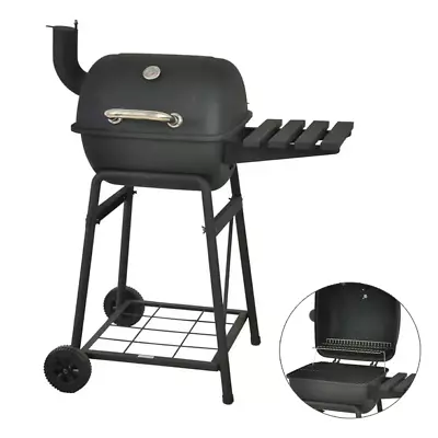 Outdoor BBQ Grill Charcoal Pit Patio Backyard Meat Cooker Smoker Gauge Stainless • $84.99