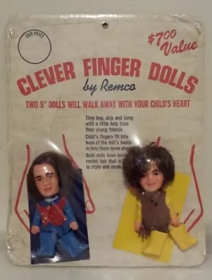 Monkees MICKY & MIKE Finger Dolls Remco 1970 Vintage 60s Sealed Card MOC • $165