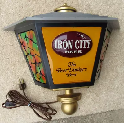 Iron City Beer Light Up Vintage Wall Sconce Sign Working VG Cond 1968 Pittsburgh • $129.99