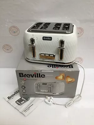 Breville Curve 4-Slice Toaster With High Lift And Wide Slots. White • £25