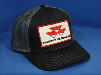 Massey Ferguson Tractor Hat - Black With Dark Gray Mesh - Snapback - Red Logo • $25