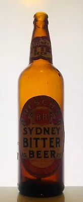 VINTAGE BOTTLE AMBER BROWN GLASS BEER  ‘NSW BOTTLE COMPANY’ BOTTLE 26Oz 1923 • $29.99