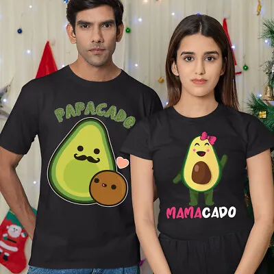 Mamacado And Papacado Pregnancy Announcement Funny Couple Matching T-Shirts #NED • £9.99