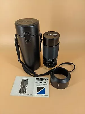 Tamron Adaptall 2 103A 80-210mm F/3.8-4 CF  Tele Macro Lens  Case Hood Manual • £18