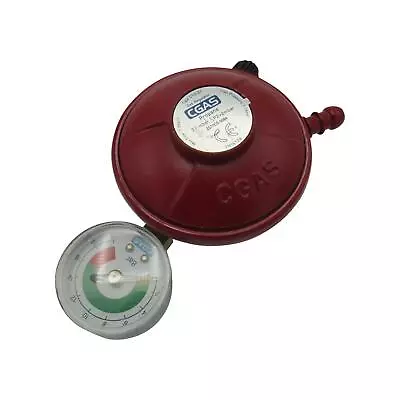 Propane Gas Regulator With Gauge - 27MM Clip On Calor Patio Heater • £12.99