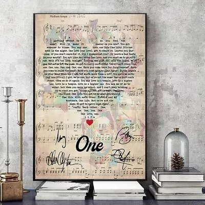 U2 - One Lyrics Poster U2 Rock Music Song Vintage Poster Song Lyrics Wall Art • $26.99