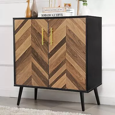 Storage Cabinet With 2 Doors Modern Sideboard Buffet Cabinet W/ Storage Shelves^ • $99.90