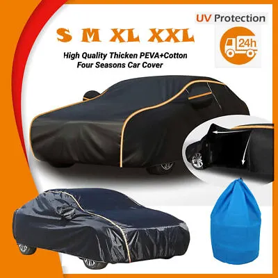 Waterproof 6 Layer Car Cover Heavy Duty Cotton Lined UV Protection S M XL XXL • £22.95