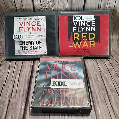 Set Of 3 Vince Flynn CD Audiobooks Enemy Of The State Red War Protect And Defend • $18