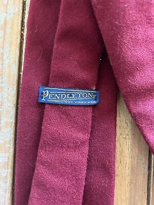 Vintage Pendleton All Wool Burgundy Dark Red Men’s Neck Tie 3” Wide • $15