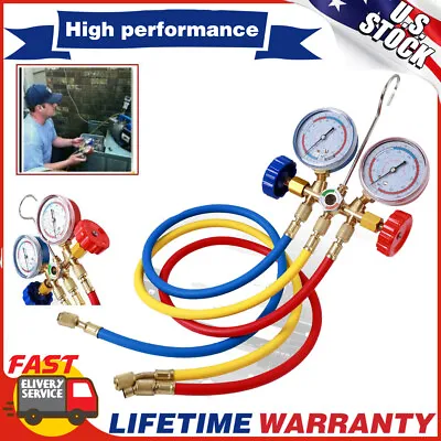 Manifold Gauge Set AC A/C Charging Hose Air Conditioner HVAC • $31.93